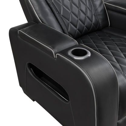 Fairway Black Power Double Reclining Living Room Set from Homelegance - Luna Furniture