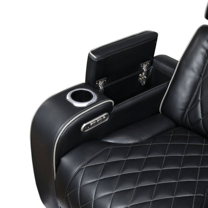 Fairway Black Power Double Reclining Living Room Set from Homelegance - Luna Furniture