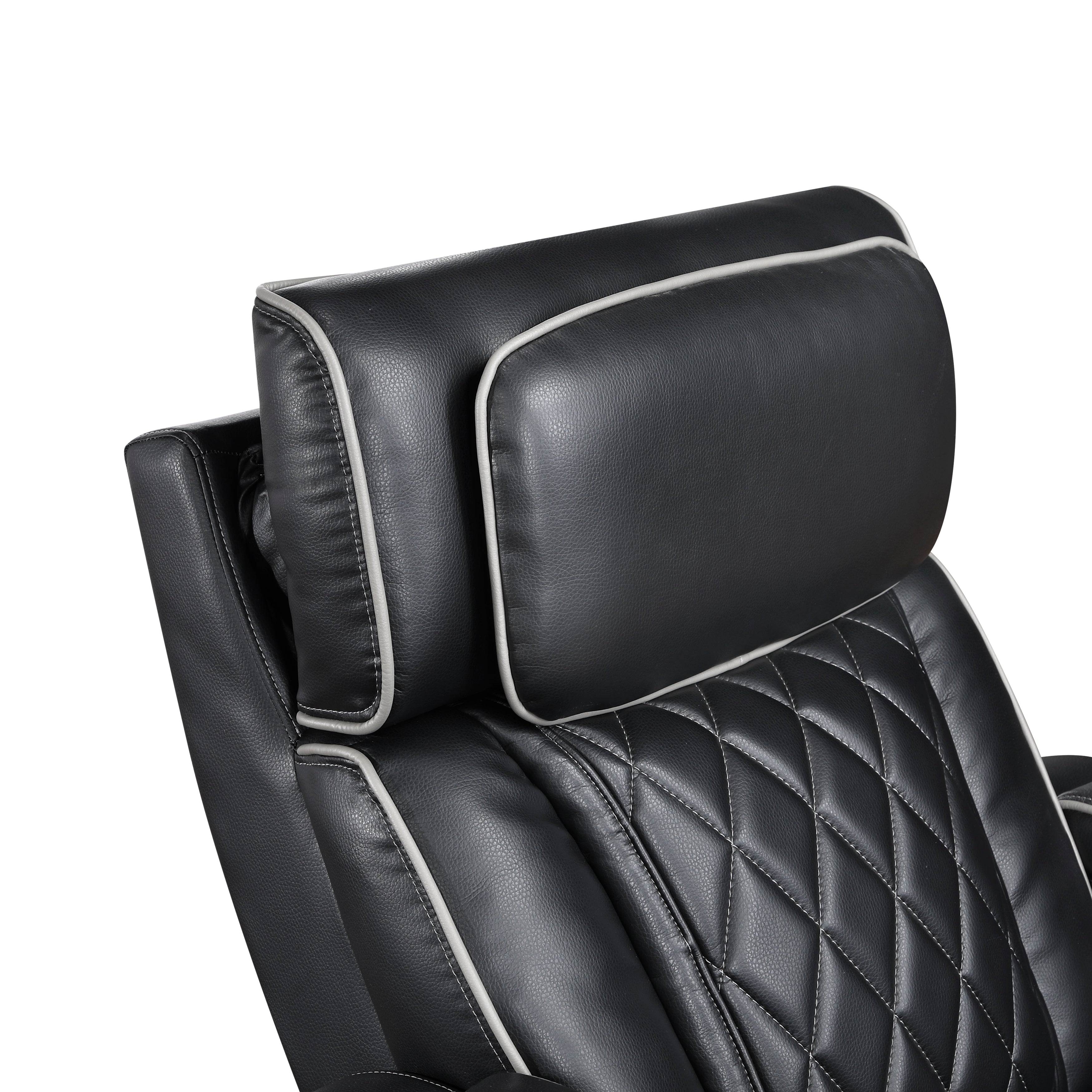 9516BLK-1PWH Power Reclining Chair with Power Headrest, Cup holders and Storage Arms(Top and Side), Charging Ports and LED lighting - 9516BLK-1PWH