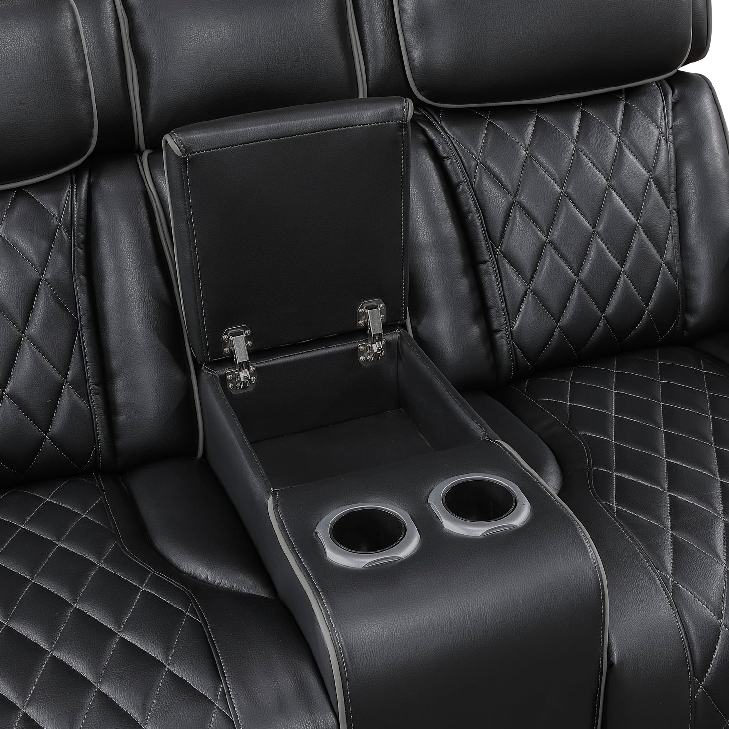 9516BLK*2PWH 2pc Set: Sofa, Love (Power) - 9516BLK*2PWH