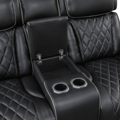 9516BLK*2PWH 2pc Set: Sofa, Love (Power) - 9516BLK*2PWH