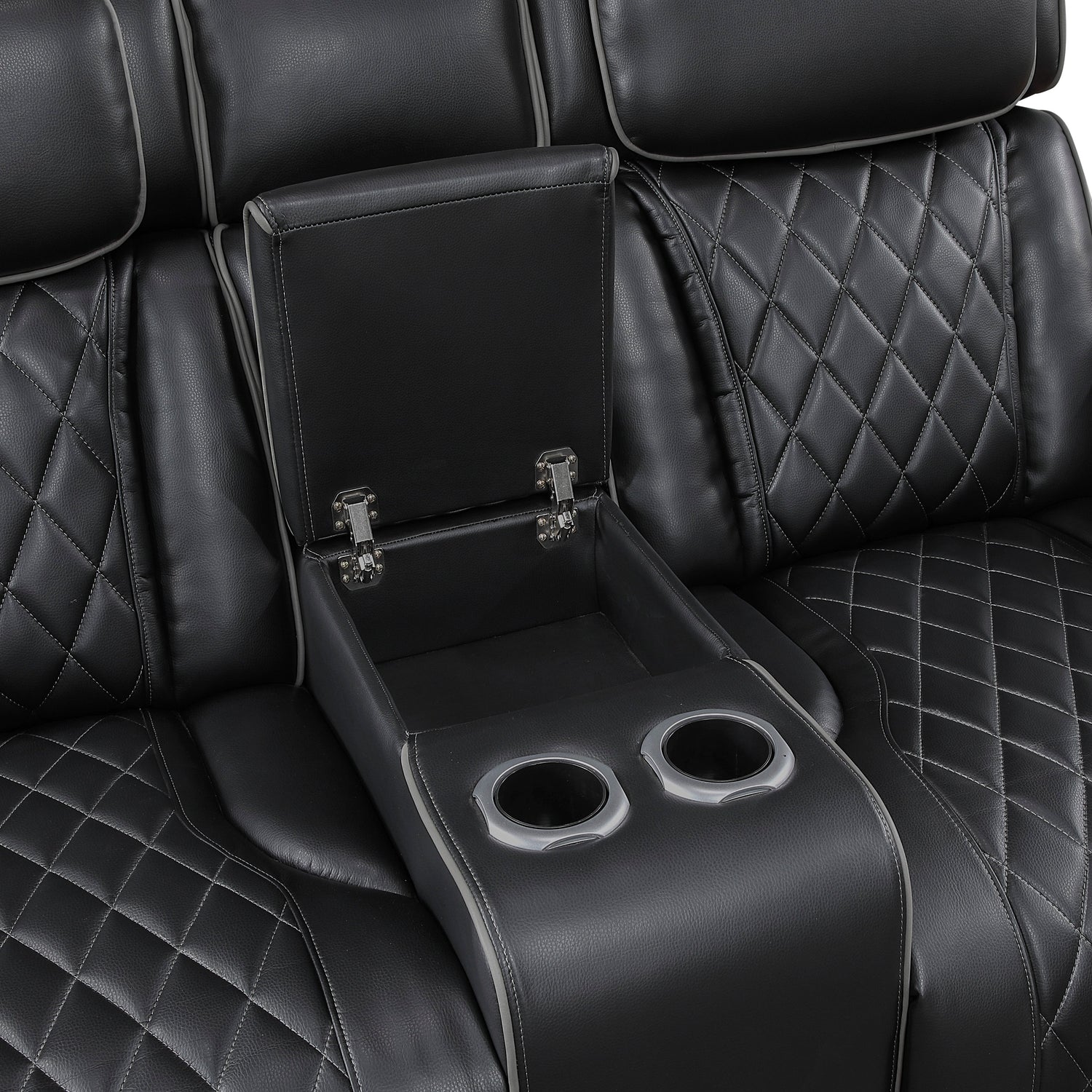 Fairway Black Power Double Reclining Living Room Set from Homelegance - Luna Furniture