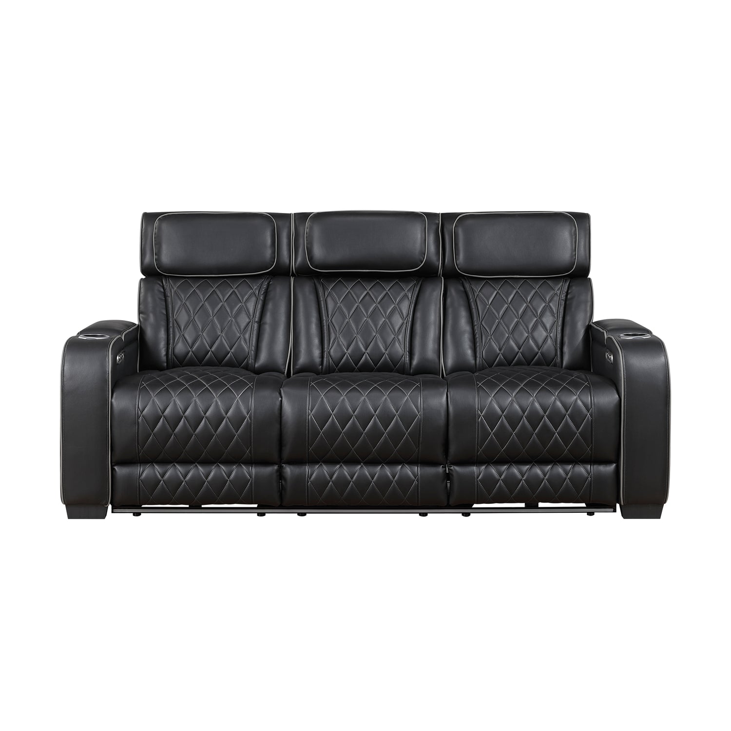 9516BLK*2PWH 2pc Set: Sofa, Love (Power) - 9516BLK*2PWH