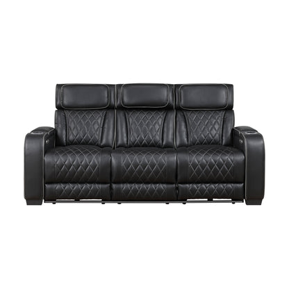 9516BLK*2PWH 2pc Set: Sofa, Love (Power) - 9516BLK*2PWH