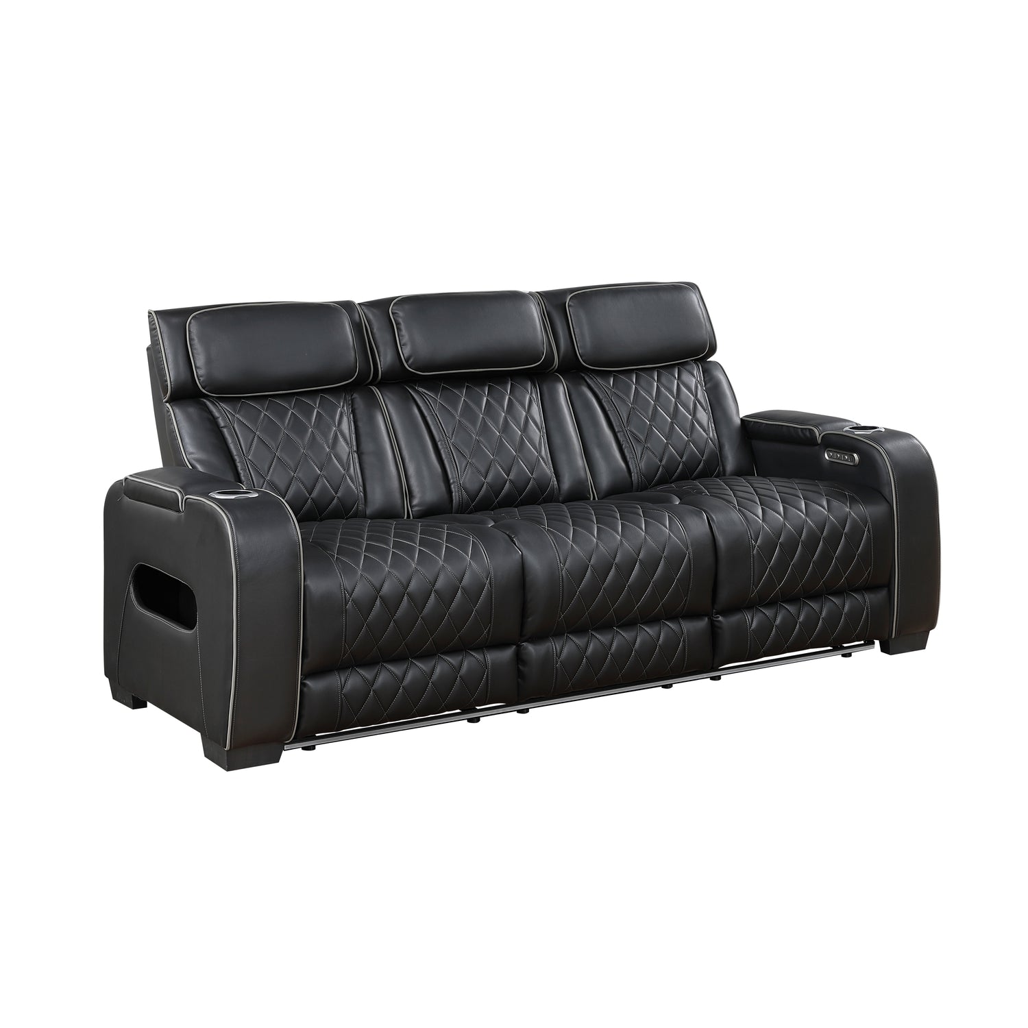 9516BLK*2PWH 2pc Set: Sofa, Love (Power) - 9516BLK*2PWH