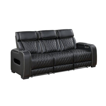 9516BLK*2PWH 2pc Set: Sofa, Love (Power) - 9516BLK*2PWH