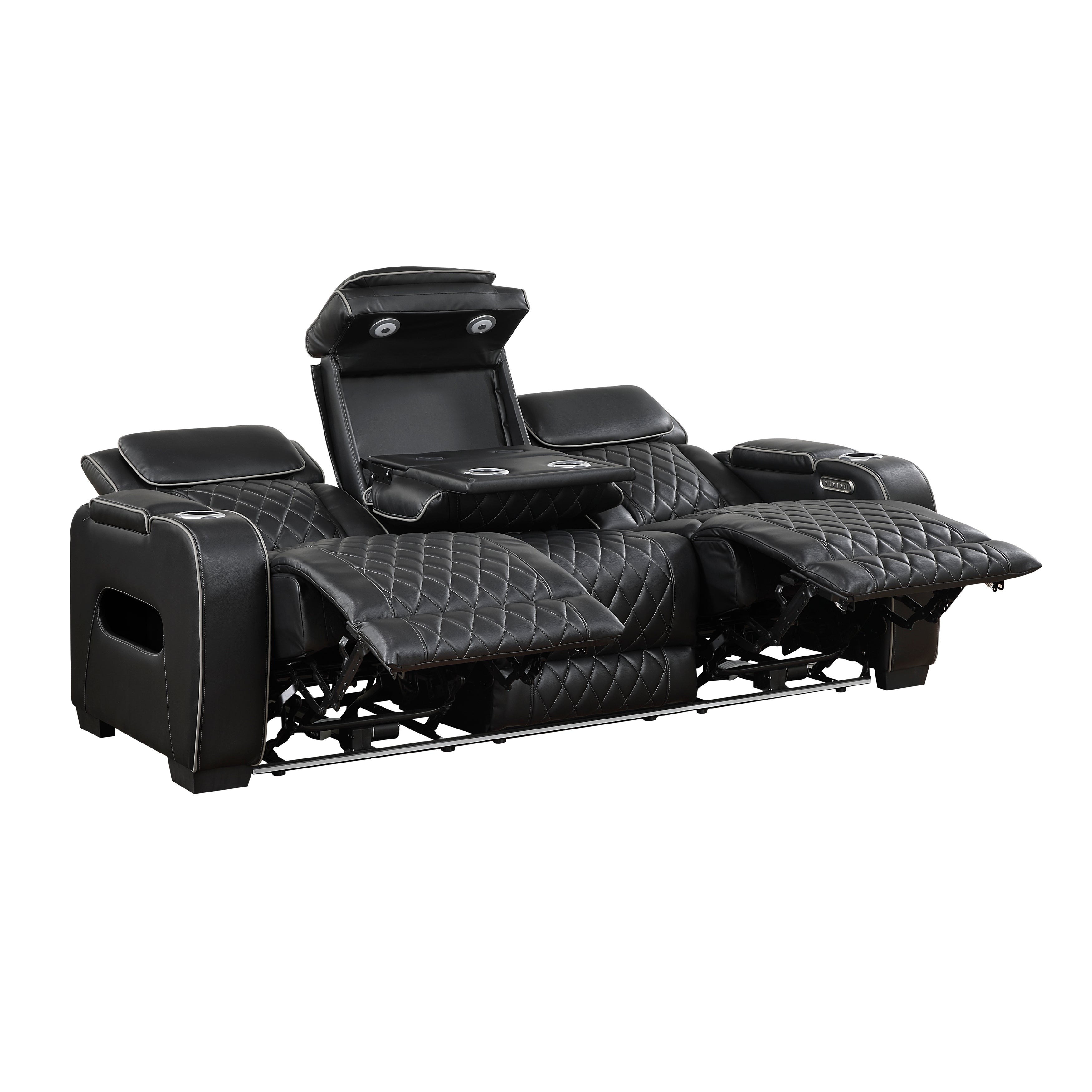9516BLK*2PWH 2pc Set: Sofa, Love (Power) - 9516BLK*2PWH
