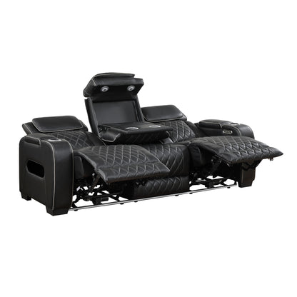 9516BLK*2PWH 2pc Set: Sofa, Love (Power) - 9516BLK*2PWH