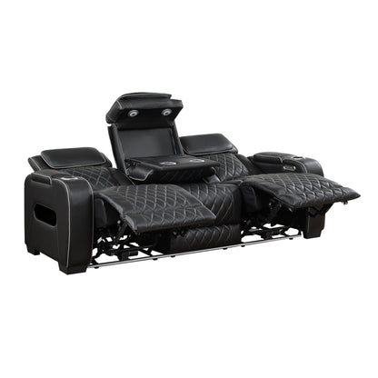 Fairway Black Power Double Reclining Living Room Set from Homelegance - Luna Furniture