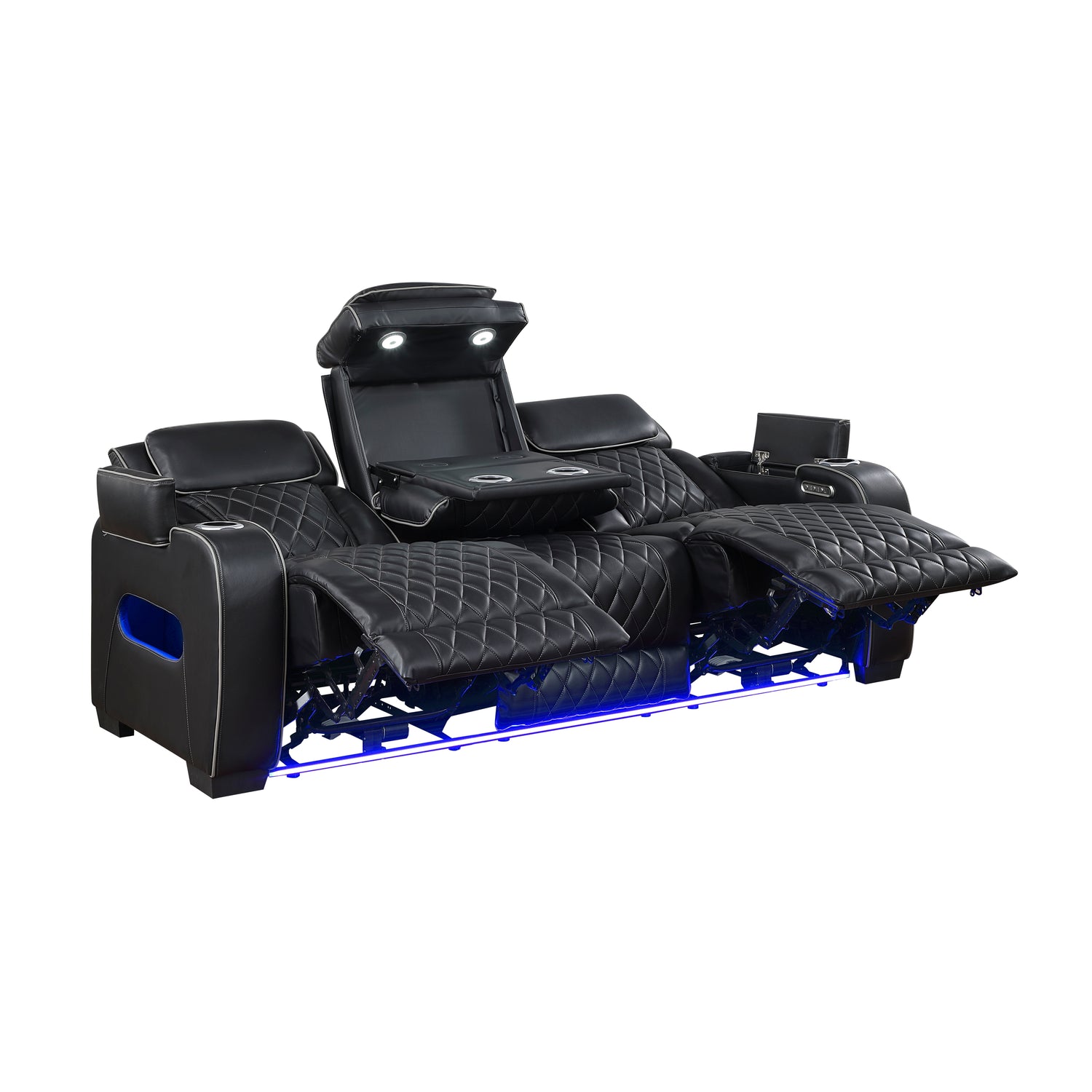 9516BLK*2PWH 2pc Set: Sofa, Love (Power) - 9516BLK*2PWH