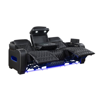 9516BLK*2PWH 2pc Set: Sofa, Love (Power) - 9516BLK*2PWH