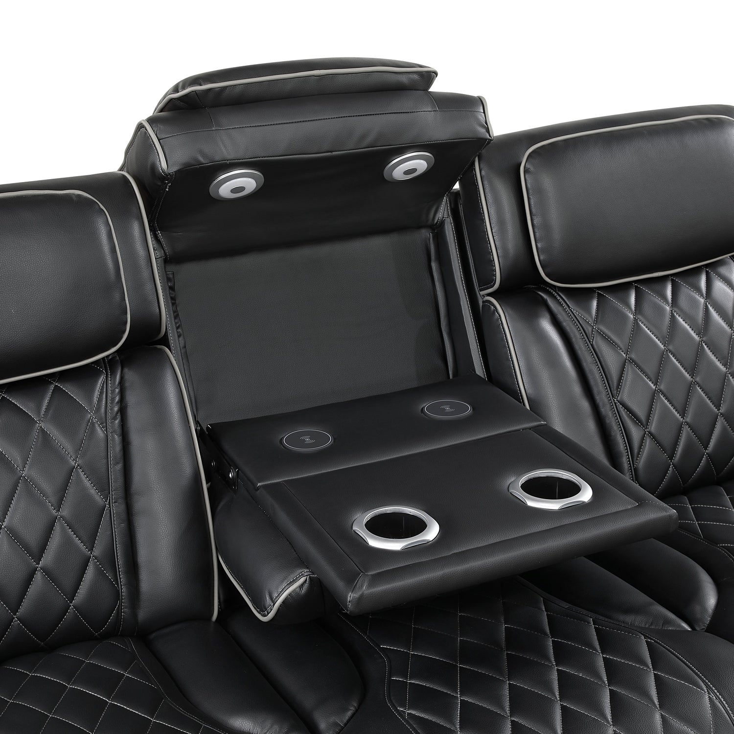 Fairway Black Power Double Reclining Living Room Set from Homelegance - Luna Furniture