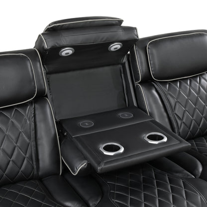 Fairway Black Power Double Reclining Living Room Set from Homelegance - Luna Furniture
