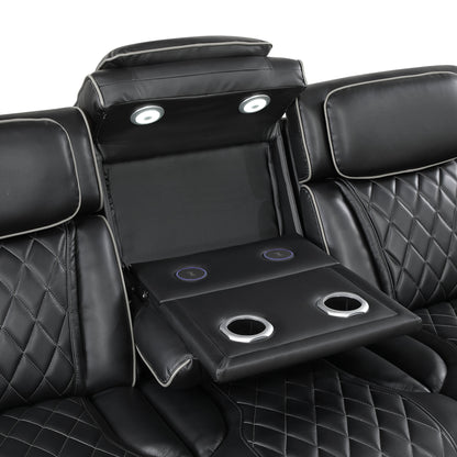Fairway Black Power Double Reclining Living Room Set from Homelegance - Luna Furniture