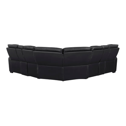 9516BLKS*32LCN2RCNPWH (3)3-Piece Power Reclining Sectional with Consoles, Power Headrests, Storage Arms(Top and Side), Cup holders, Charging Ports, Wireless speakers and LED lighting - 9516BLKS*32LCN2RCNPWH