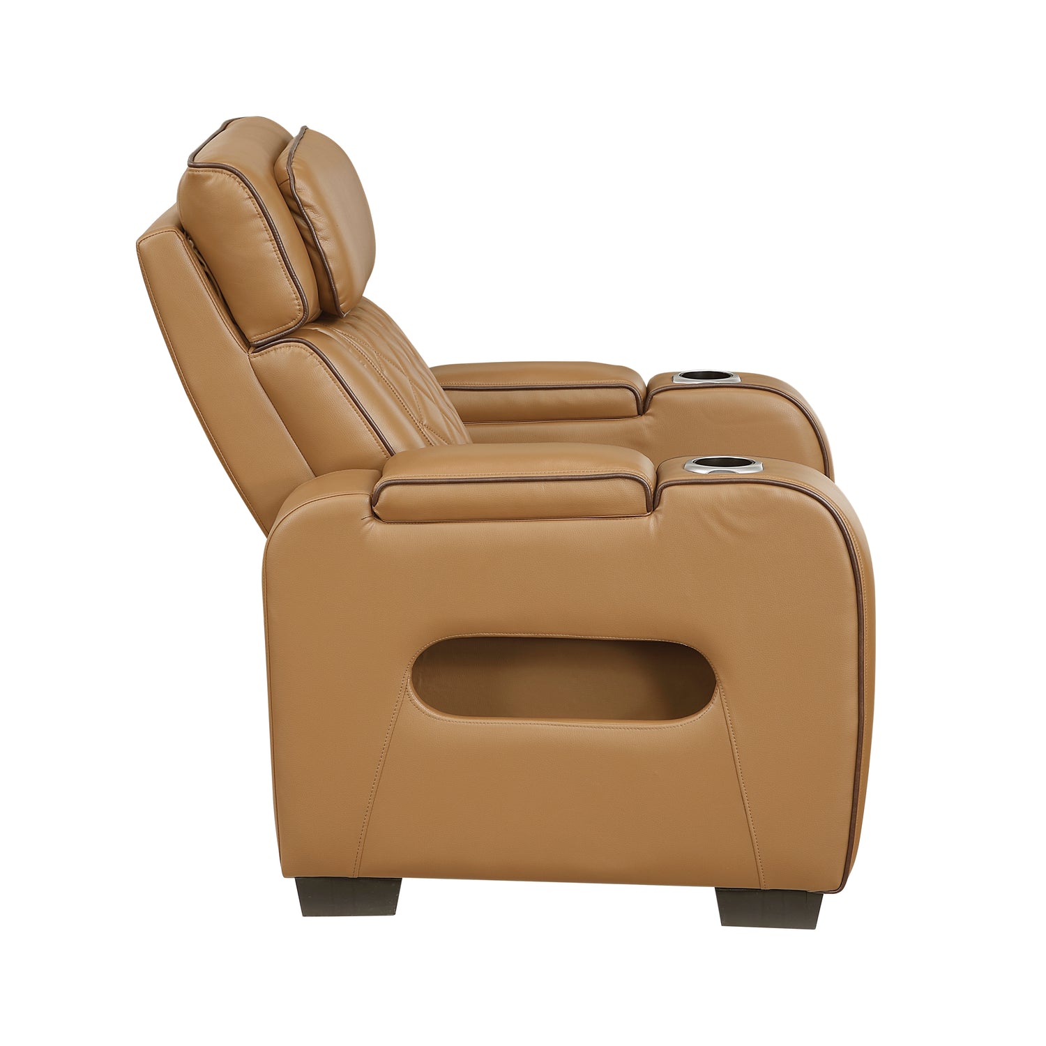 9516BRW-1PWH Power Reclining Chair with Power Headrest, Cup holders and Storage Arms(Top and Side), Charging Ports and LED lighting - 9516BRW-1PWH