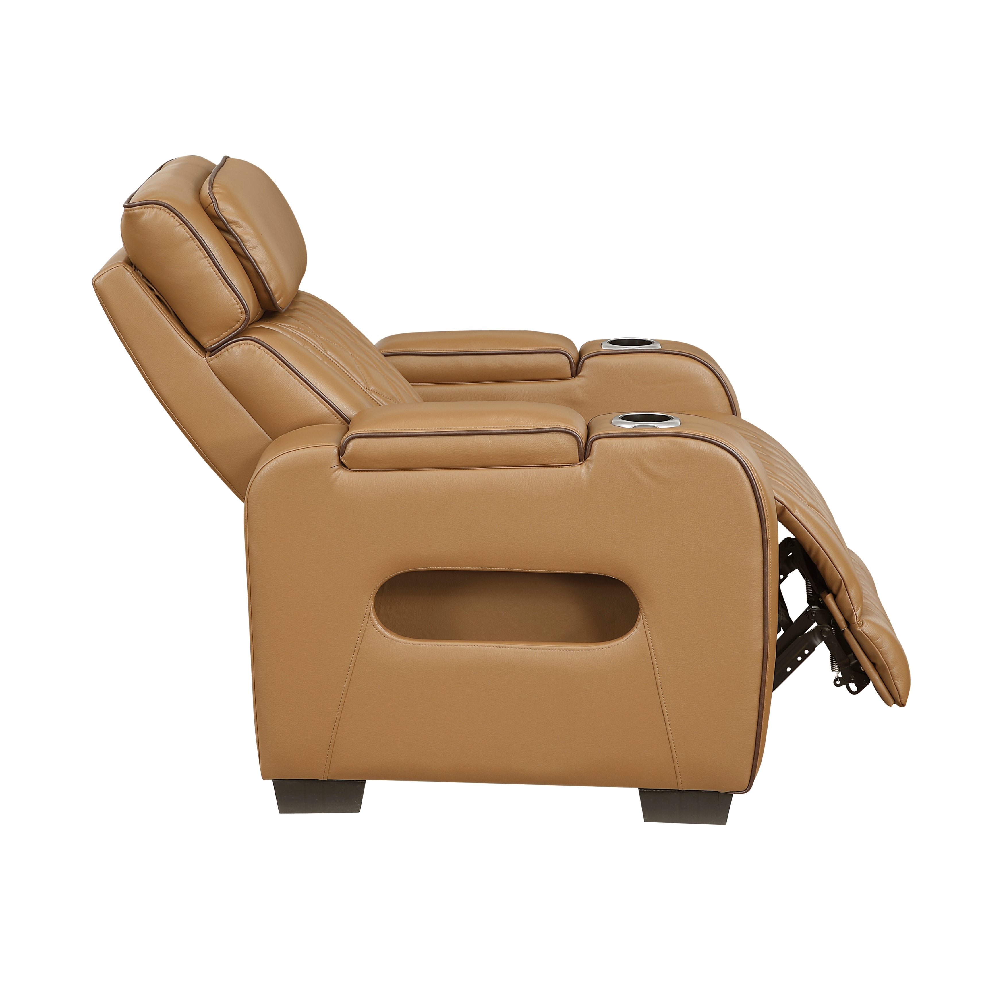 9516BRW-1PWH Power Reclining Chair with Power Headrest, Cup holders and Storage Arms(Top and Side), Charging Ports and LED lighting - 9516BRW-1PWH