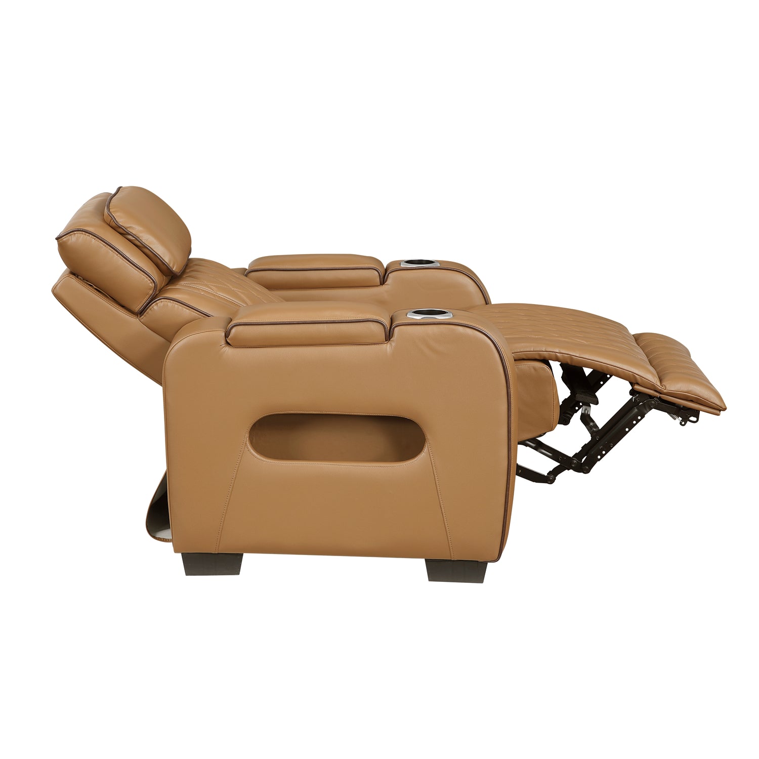 9516BRW-1PWH Power Reclining Chair with Power Headrest, Cup holders and Storage Arms(Top and Side), Charging Ports and LED lighting - 9516BRW-1PWH