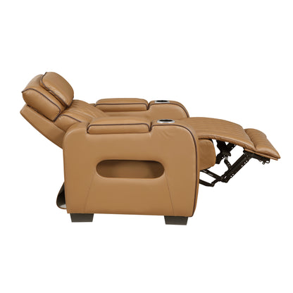 9516BRW-1PWH Power Reclining Chair with Power Headrest, Cup holders and Storage Arms(Top and Side), Charging Ports and LED lighting - 9516BRW-1PWH