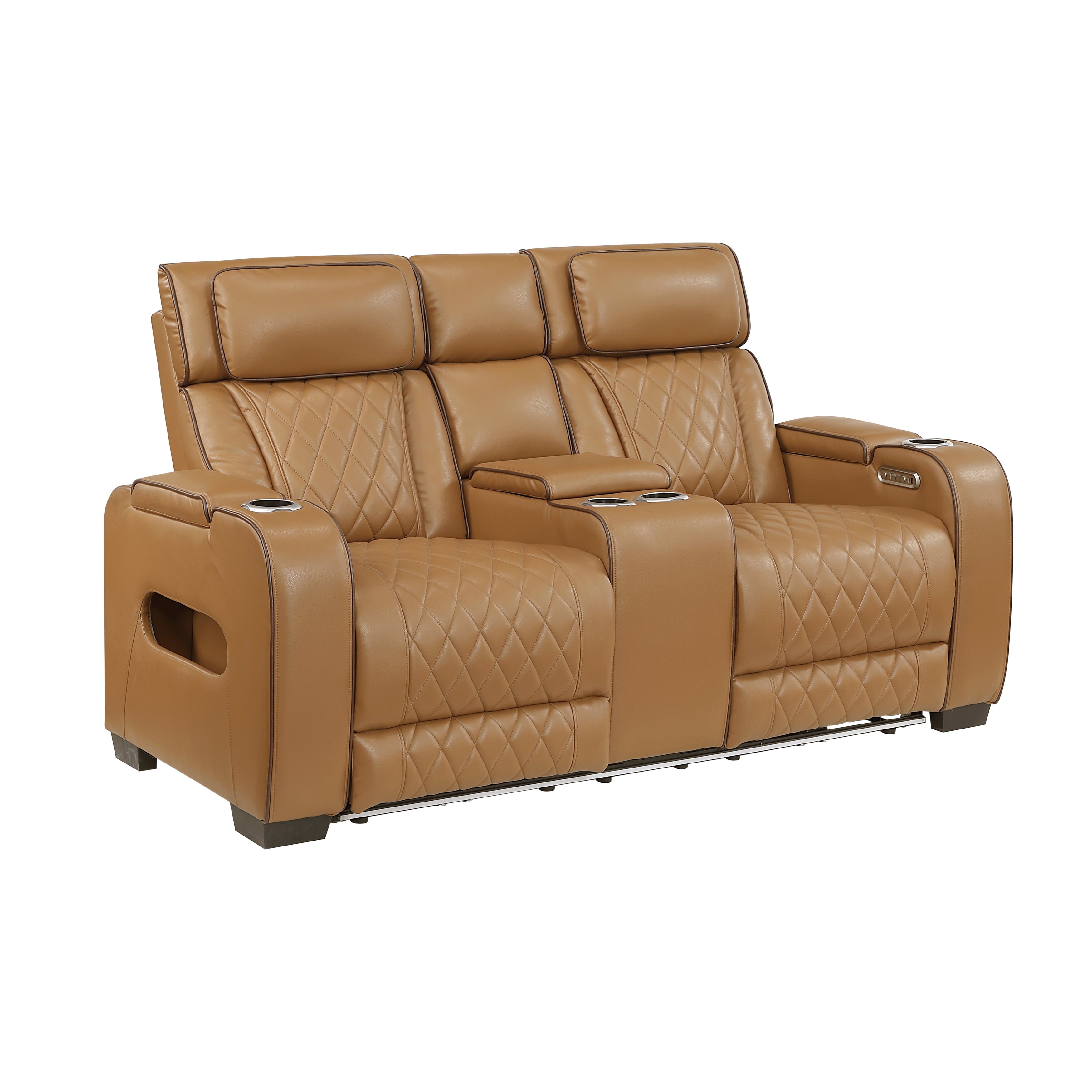 9516BRW*2PWH 2pc Set: Sofa, Love (Power) - 9516BRW*2PWH