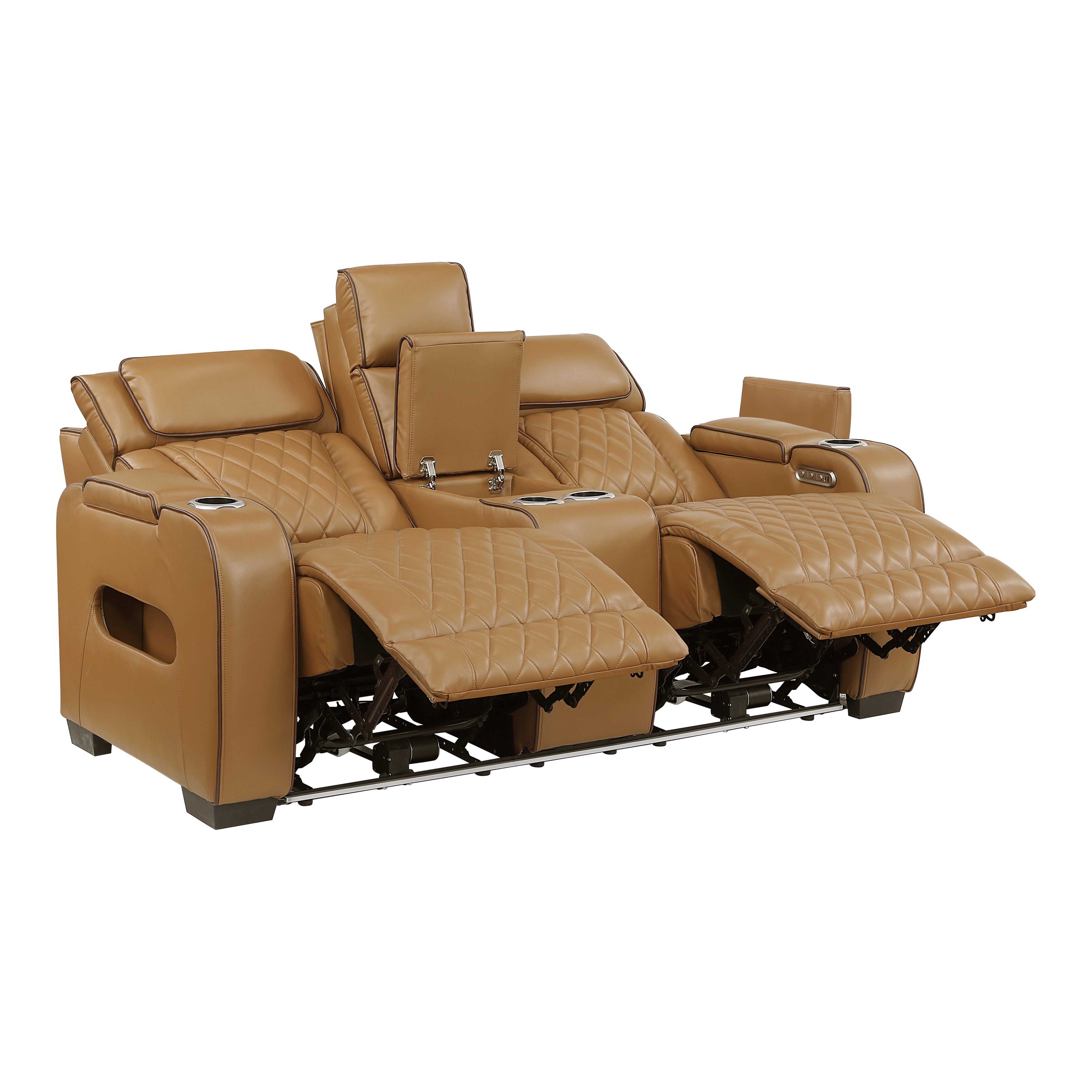 9516BRW*2PWH 2pc Set: Sofa, Love (Power) - 9516BRW*2PWH