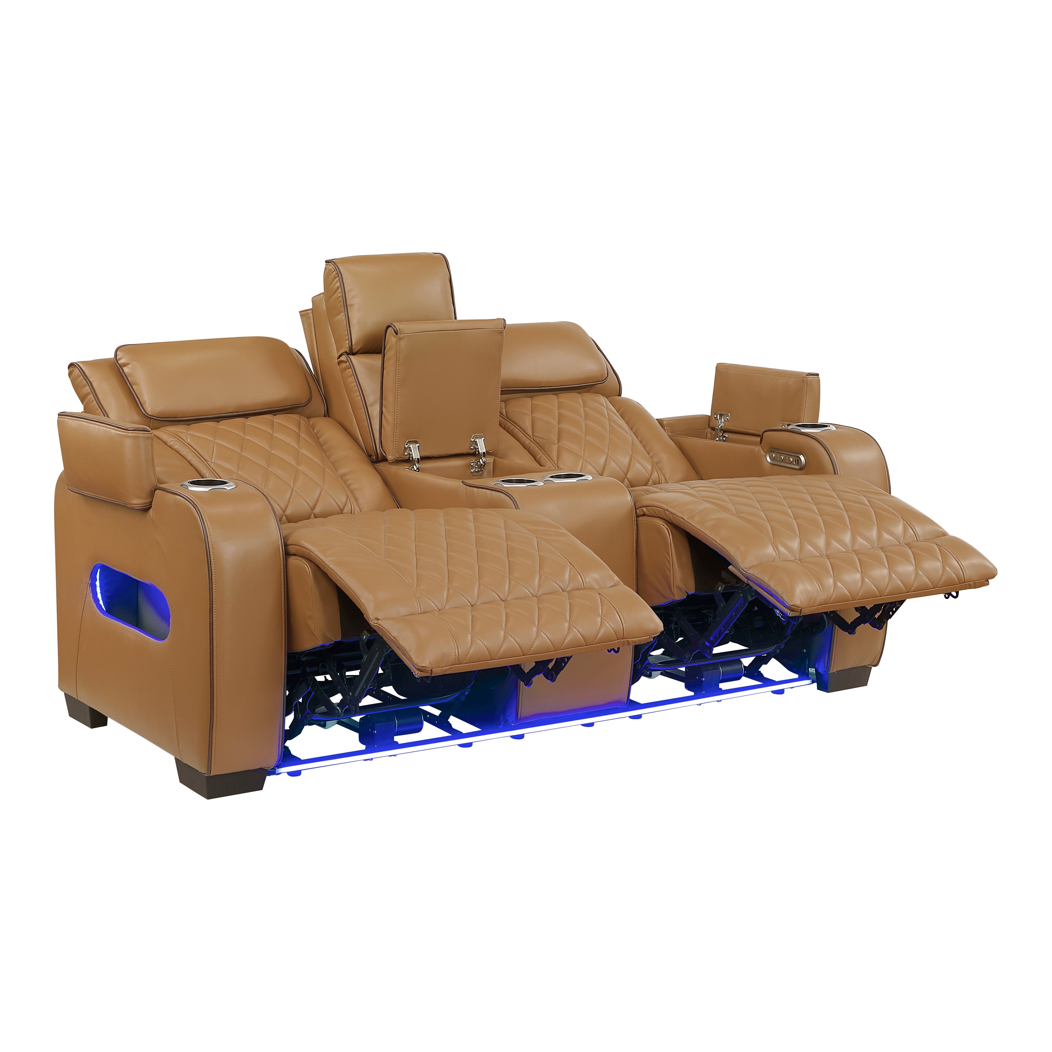 9516BRW*2PWH 2pc Set: Sofa, Love (Power) - 9516BRW*2PWH