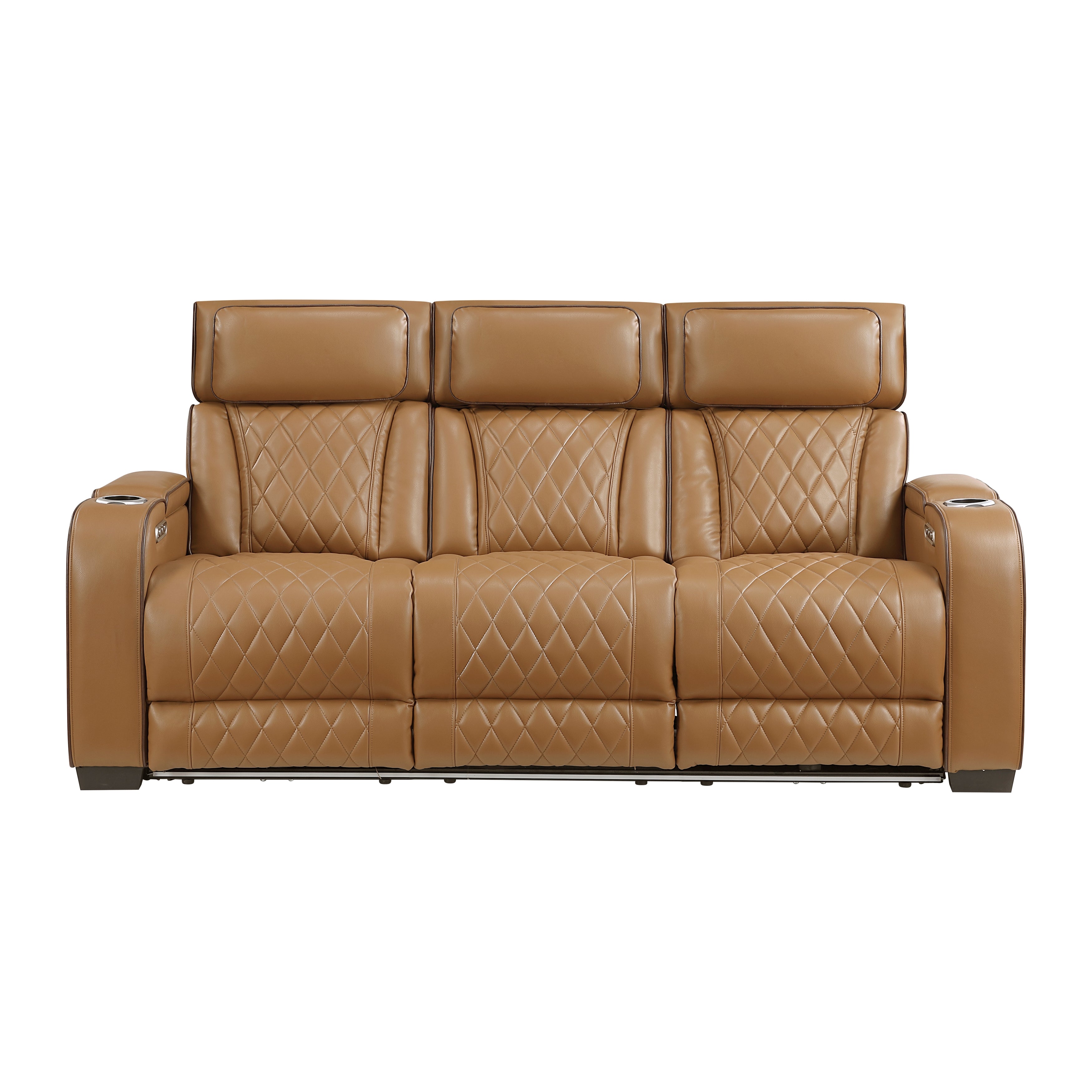 9516BRW*2PWH 2pc Set: Sofa, Love (Power) - 9516BRW*2PWH