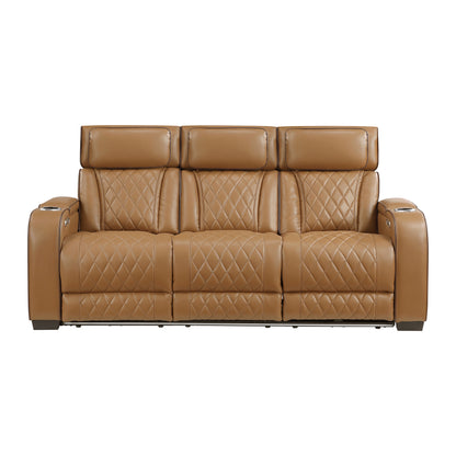 9516BRW*2PWH 2pc Set: Sofa, Love (Power) - 9516BRW*2PWH