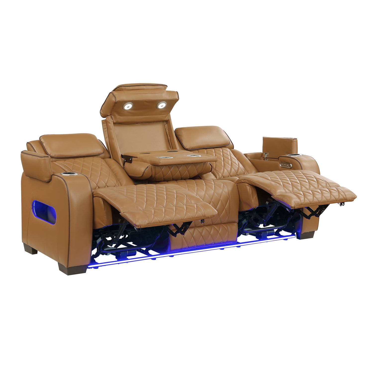 9516BRW*2PWH 2pc Set: Sofa, Love (Power) - 9516BRW*2PWH