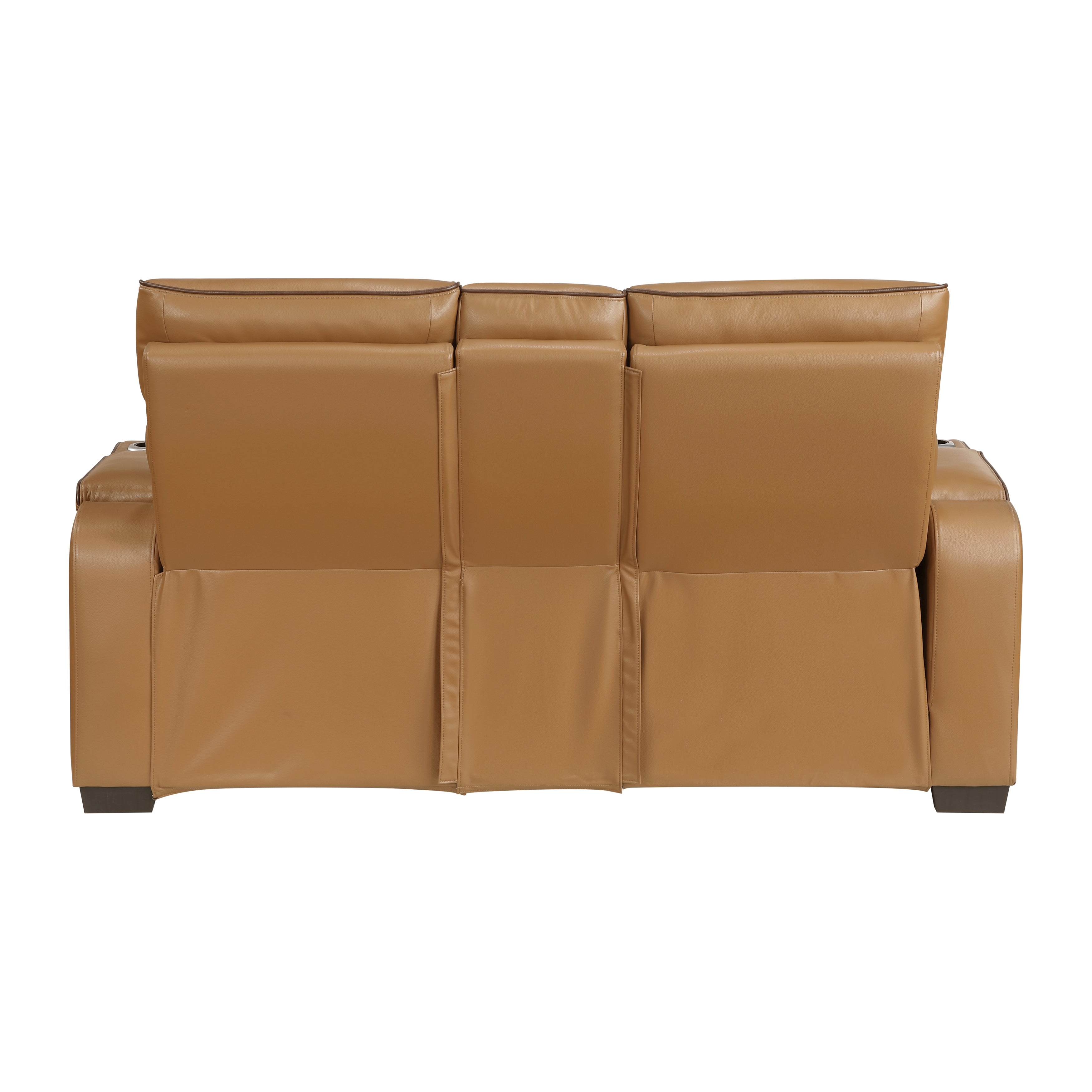 9516BRW-2PWH Power Double Reclining Love Seat with Center Console, Power Headrests, Storage Arms(Top and Side), Cup holders, Charging Ports and LED lighting - 9516BRW-2PWH