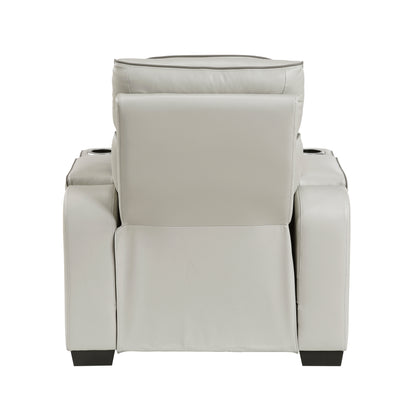 9516TPE-1PWH Power Reclining Chair with Power Headrest, Cup holders and Storage Arms(Top and Side), Charging Ports and LED lighting - 9516TPE-1PWH