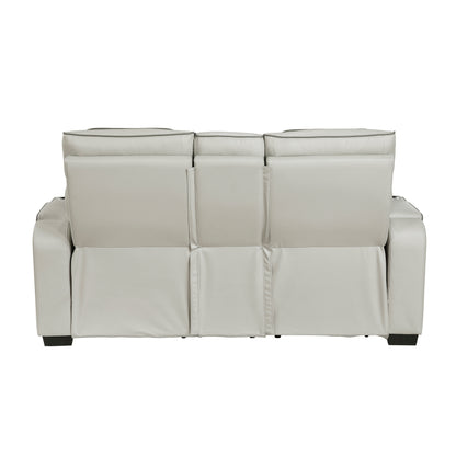 9516TPE-2PWH Power Double Reclining Love Seat with Center Console, Power Headrests, Storage Arms(Top and Side), Cup holders, Charging Ports and LED lighting - 9516TPE-2PWH