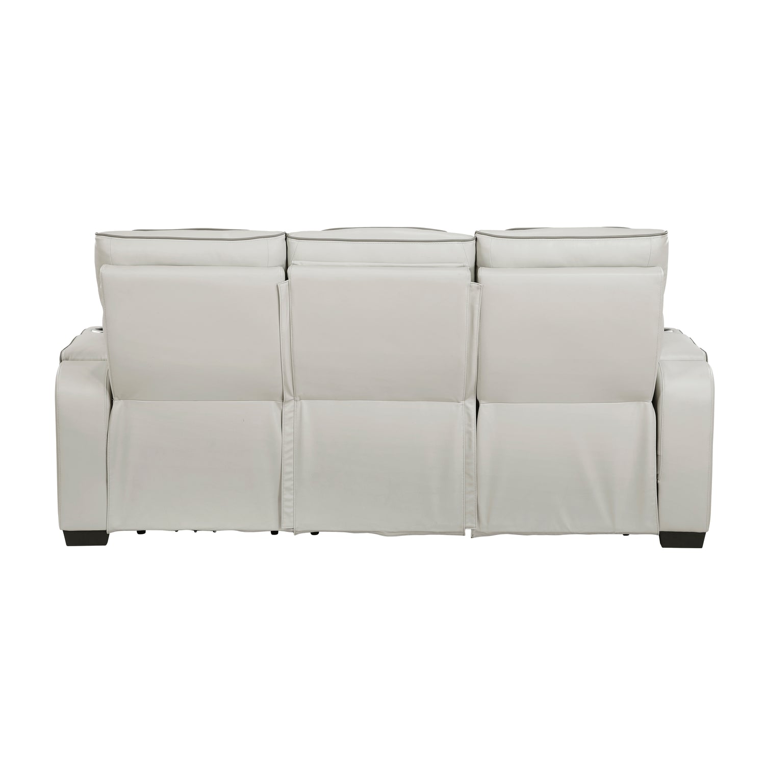 9516TPE-3PWH Power Double Reclining Sofa with Center Drop-Down Cup Holders, Power Headrests, Storage Arms(Top and Side), Cup holders and Reading Lights, Two Wireless Chargers, Charging Ports and LED Lighting - 9516TPE-3PWH