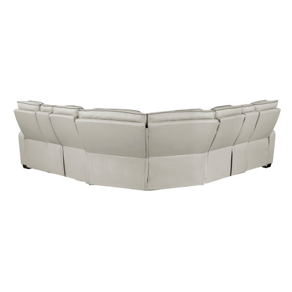 9516TPES*32LCN2RCNPWH (3)3-Piece Power Reclining Sectional with Consoles, Power Headrests, Storage Arms(Top and Side), Cup holders, Charging Ports, Wireless speakers and LED lighting - 9516TPES*32LCN2RCNPWH