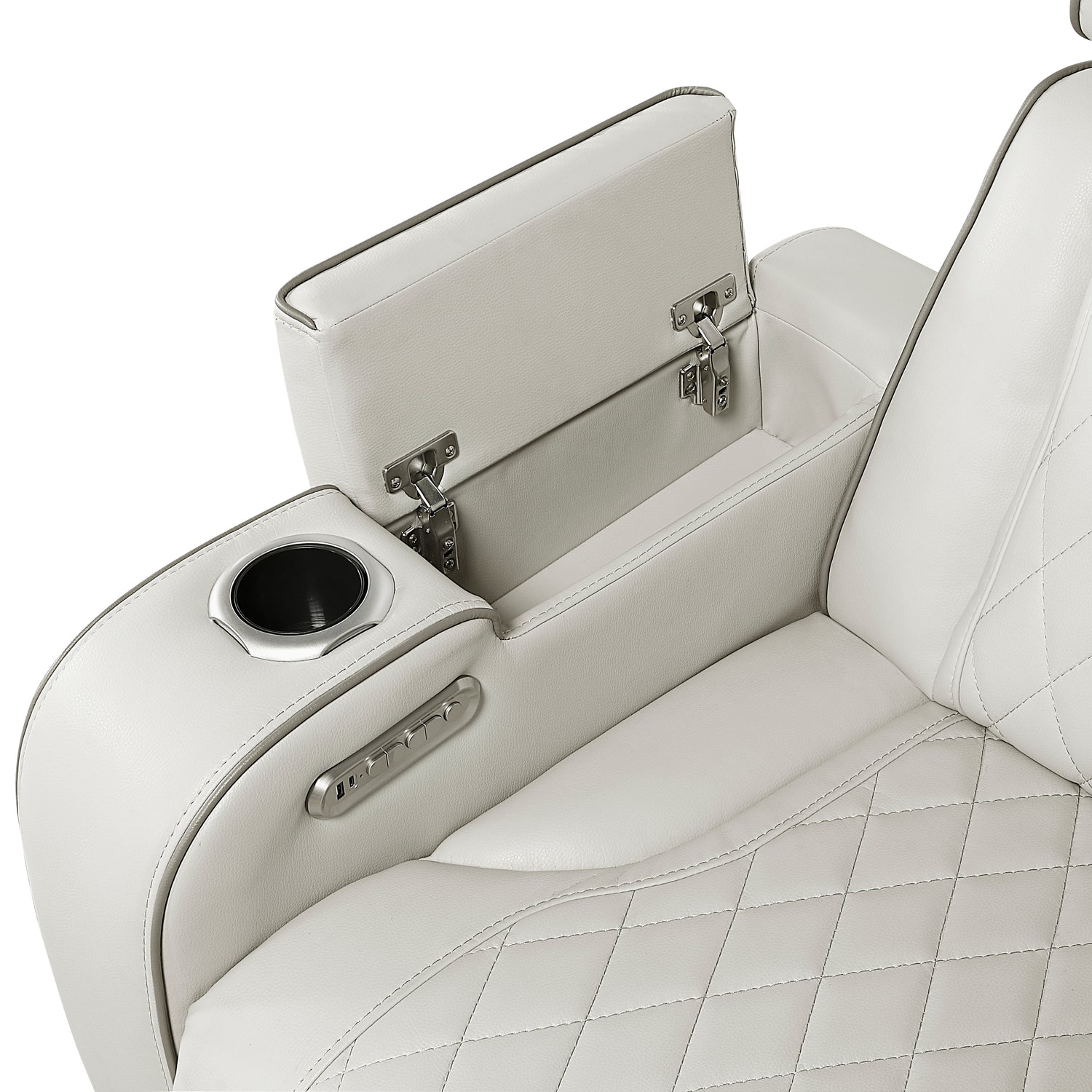 9516TPES*32LCN2RCNPWH (3)3-Piece Power Reclining Sectional with Consoles, Power Headrests, Storage Arms(Top and Side), Cup holders, Charging Ports, Wireless speakers and LED lighting - 9516TPES*32LCN2RCNPWH