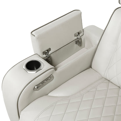 9516TPES*32LCN2RCNPWH (3)3-Piece Power Reclining Sectional with Consoles, Power Headrests, Storage Arms(Top and Side), Cup holders, Charging Ports, Wireless speakers and LED lighting - 9516TPES*32LCN2RCNPWH