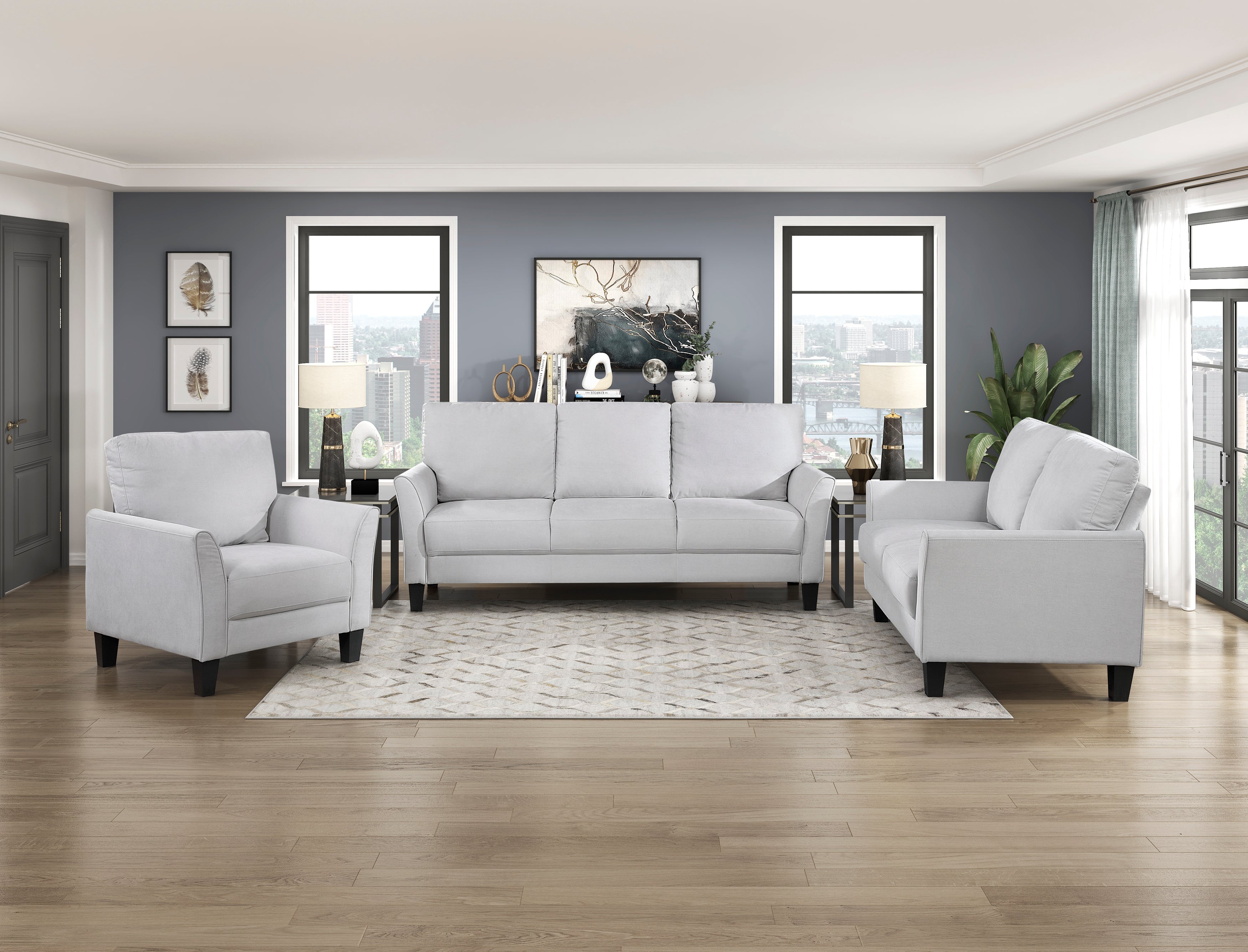 9519GRY-3 Sofa - 9519GRY-3