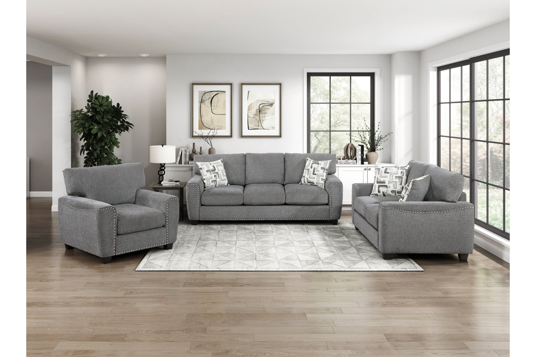 Isabel Dark Gray Living Room Set from Homelegance - Luna Furniture