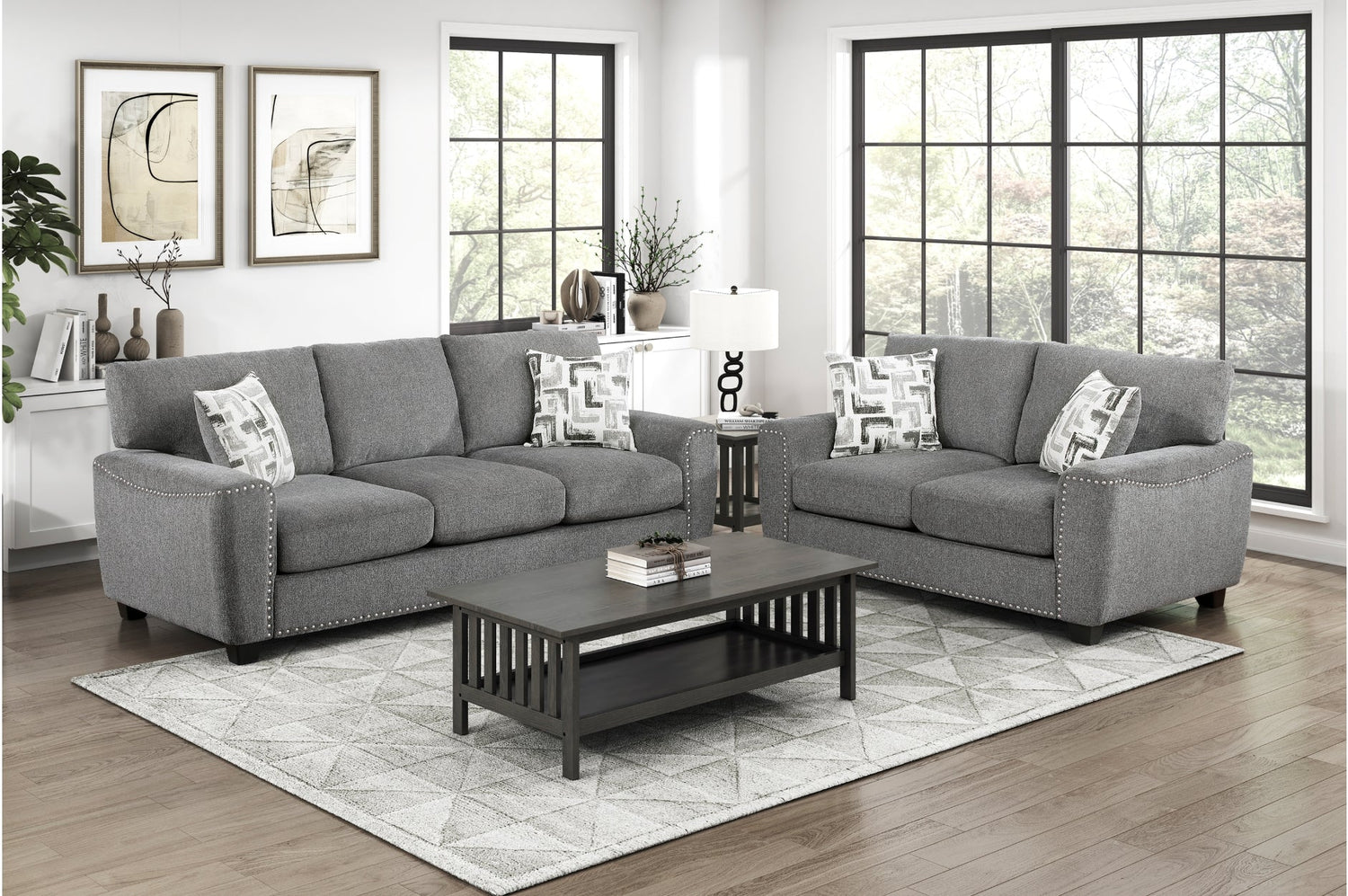 Isabel Dark Gray Living Room Set from Homelegance - Luna Furniture