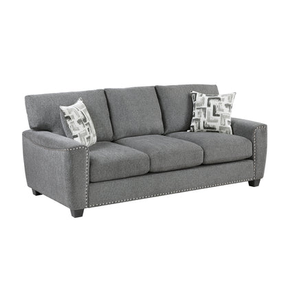 9538DGY*2 2pc Set: Sofa, Love - 9538DGY*2