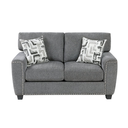9538DGY*2 2pc Set: Sofa, Love - 9538DGY*2