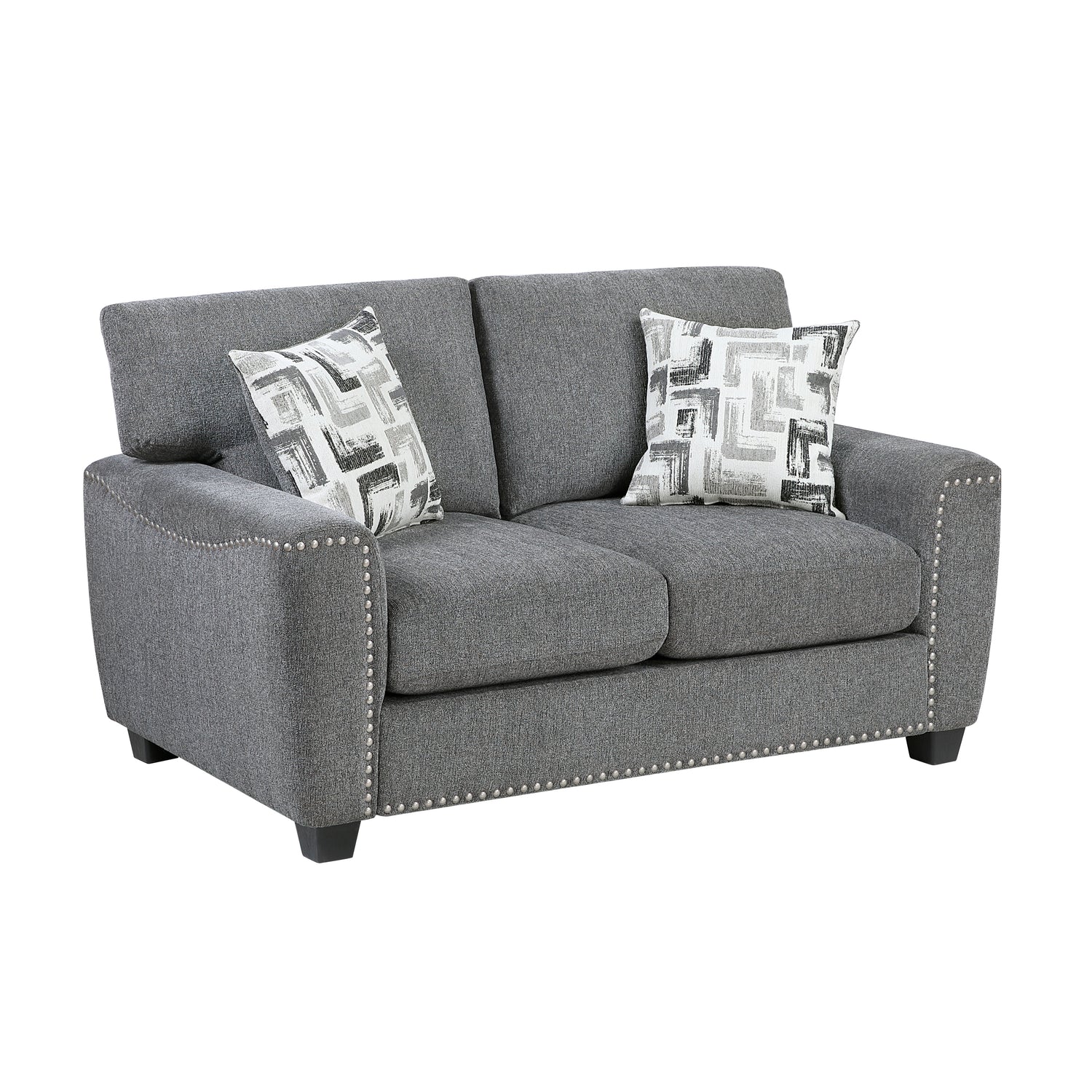 9538DGY*2 2pc Set: Sofa, Love - 9538DGY*2