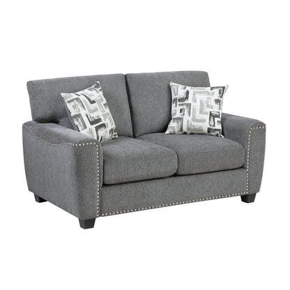 9538DGY*2 2pc Set: Sofa, Love - 9538DGY*2