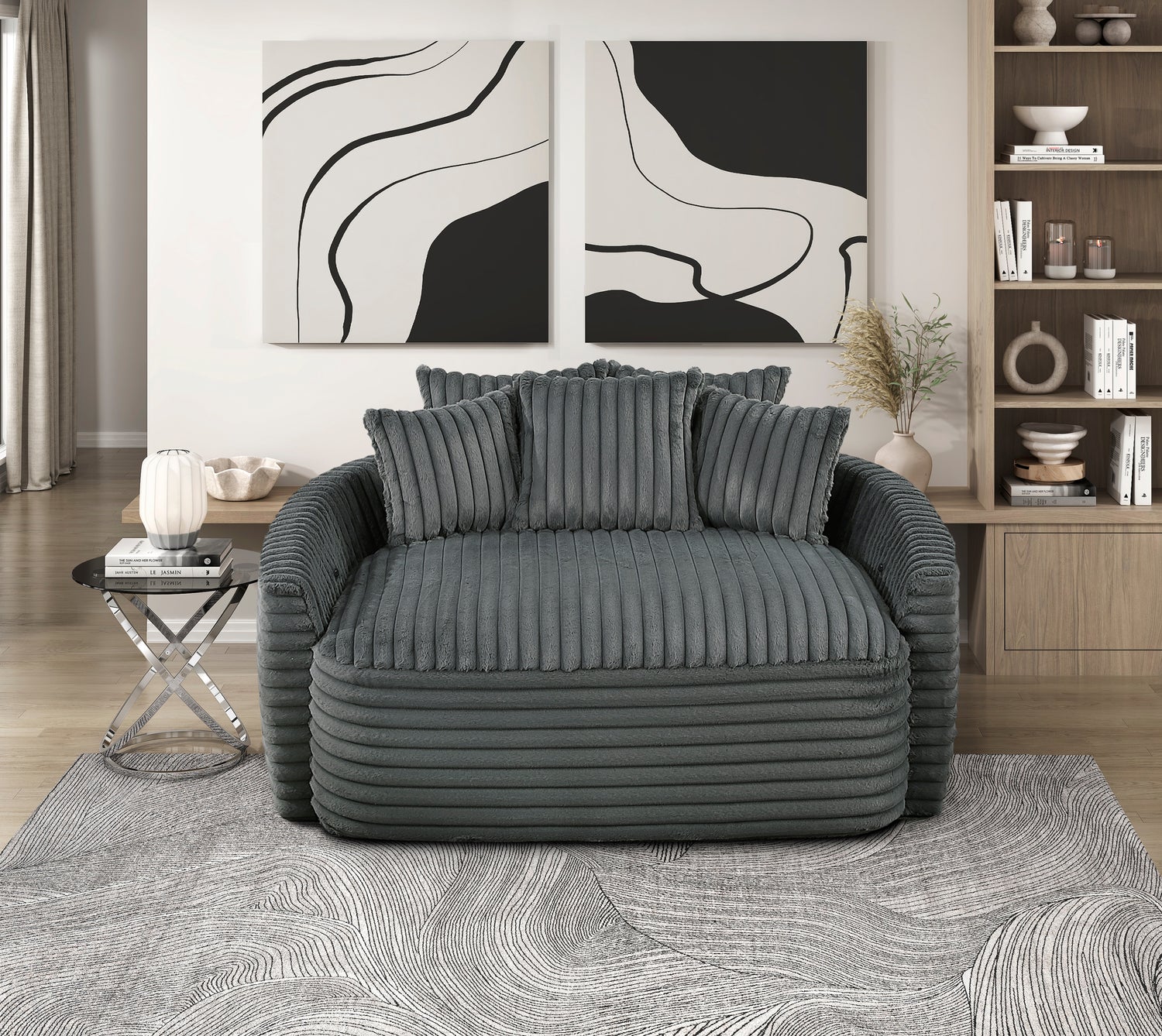 9539DGY-5* (2)Oversized Chaise Lounge - 9539DGY-5*