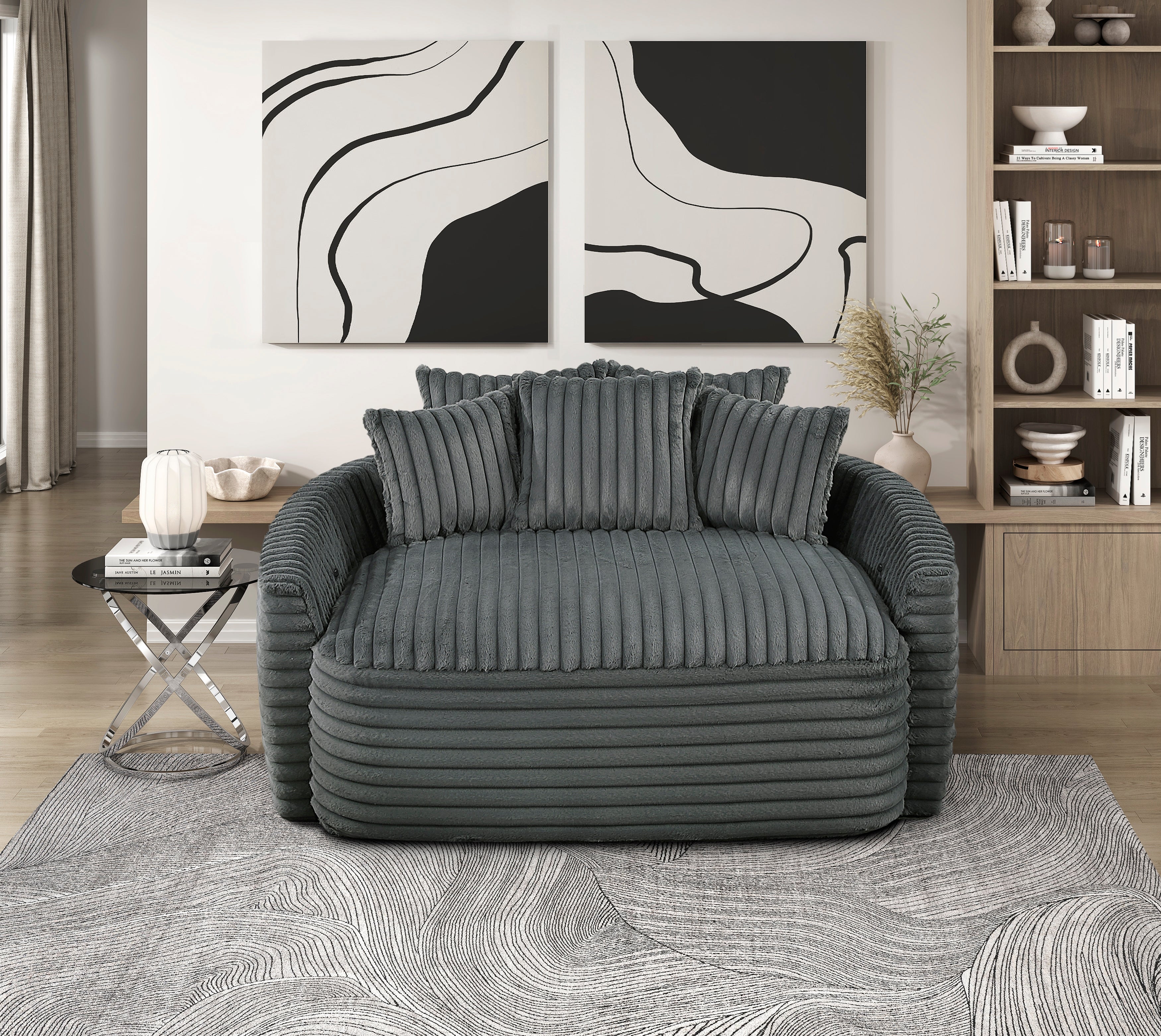 9539DGY-5* (2)Oversized Chaise Lounge - 9539DGY-5*