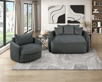 9539DGY-5* (2)Oversized Chaise Lounge - 9539DGY-5*