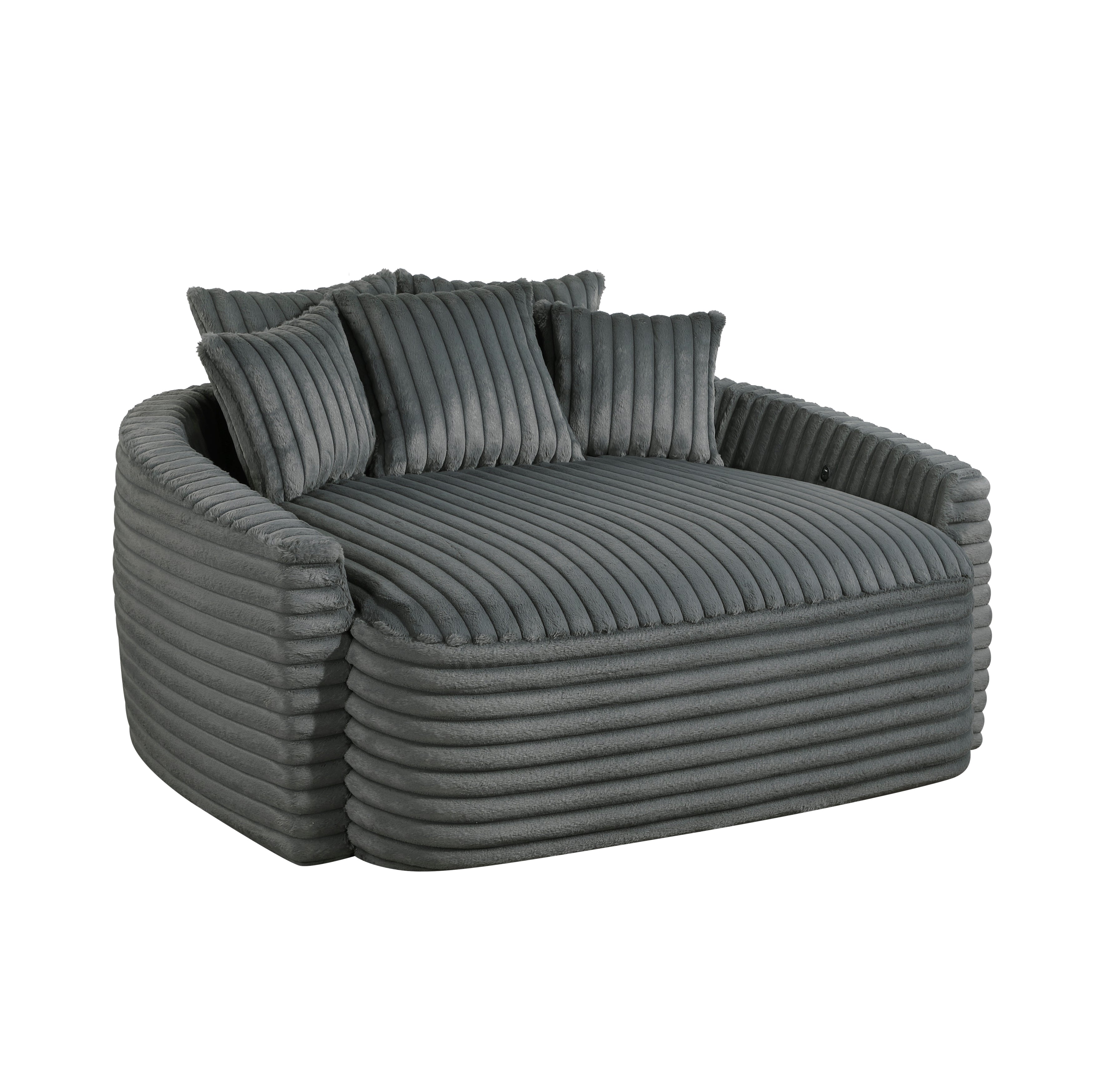 9539DGY-5* (2)Oversized Chaise Lounge - 9539DGY-5*