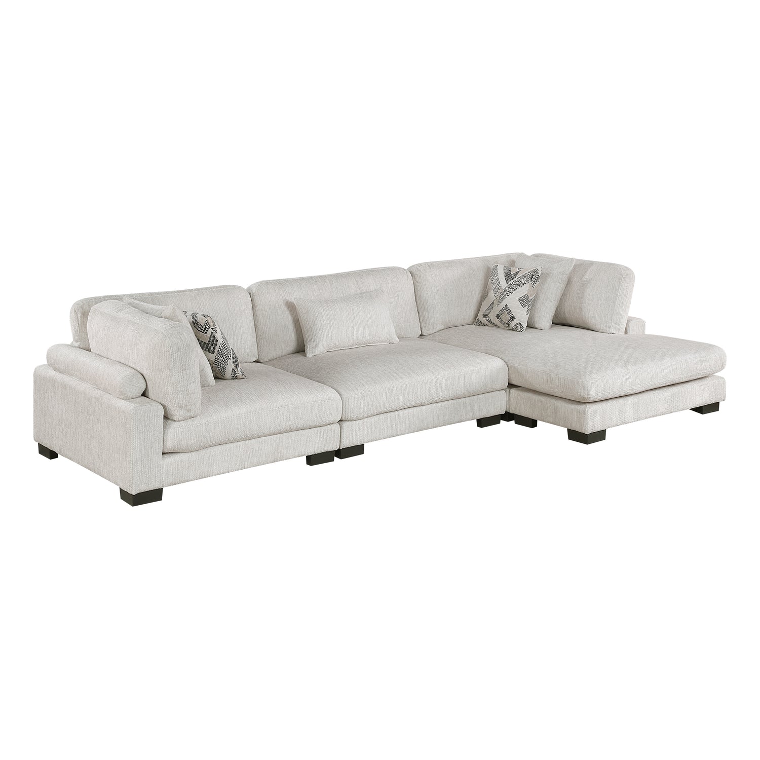 9555BEG*3CRACVC (3)3-Piece Modular Sectional with Chaise - 9555BEG*3CRACVC