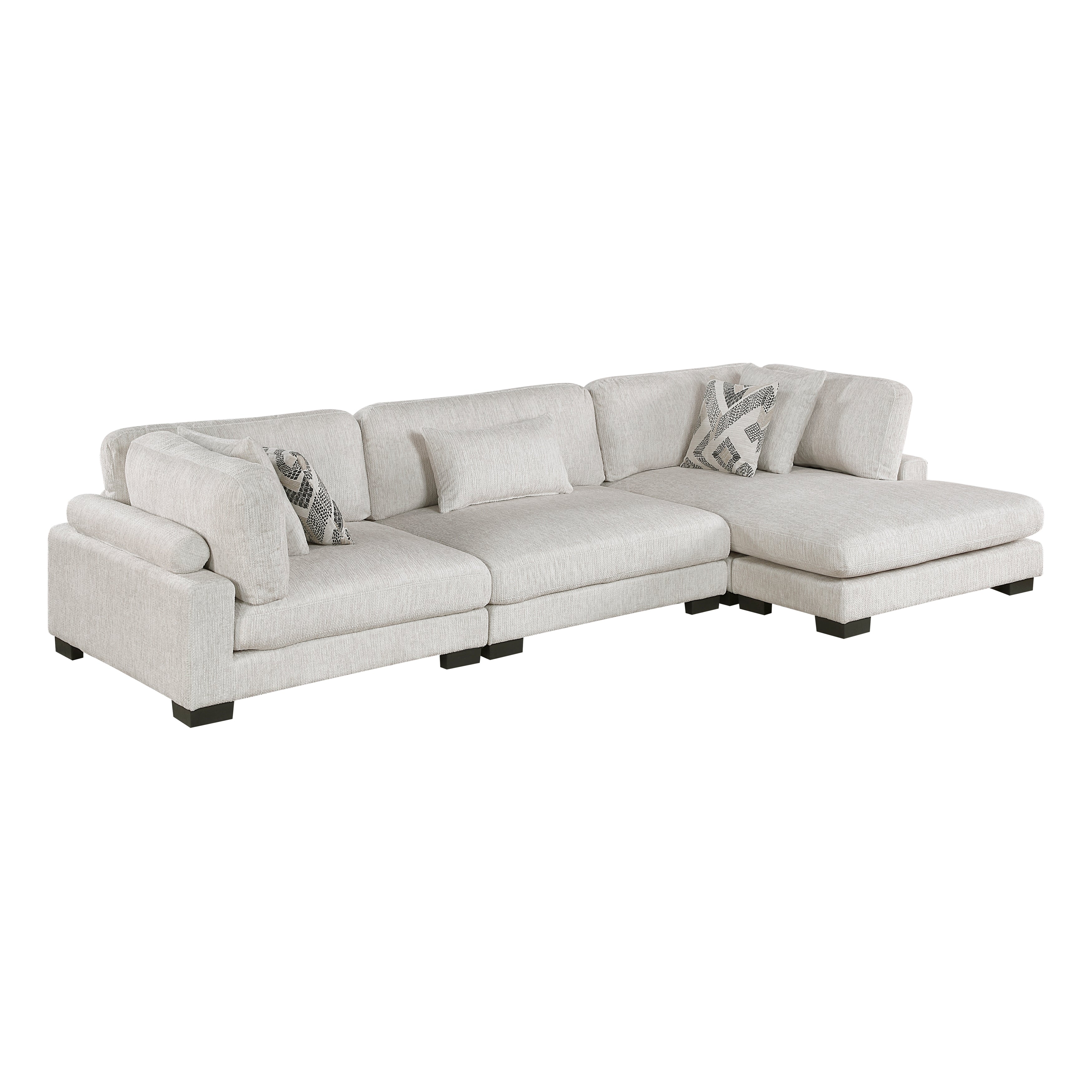 9555BEG*3CRACVC (3)3-Piece Modular Sectional with Chaise - 9555BEG*3CRACVC