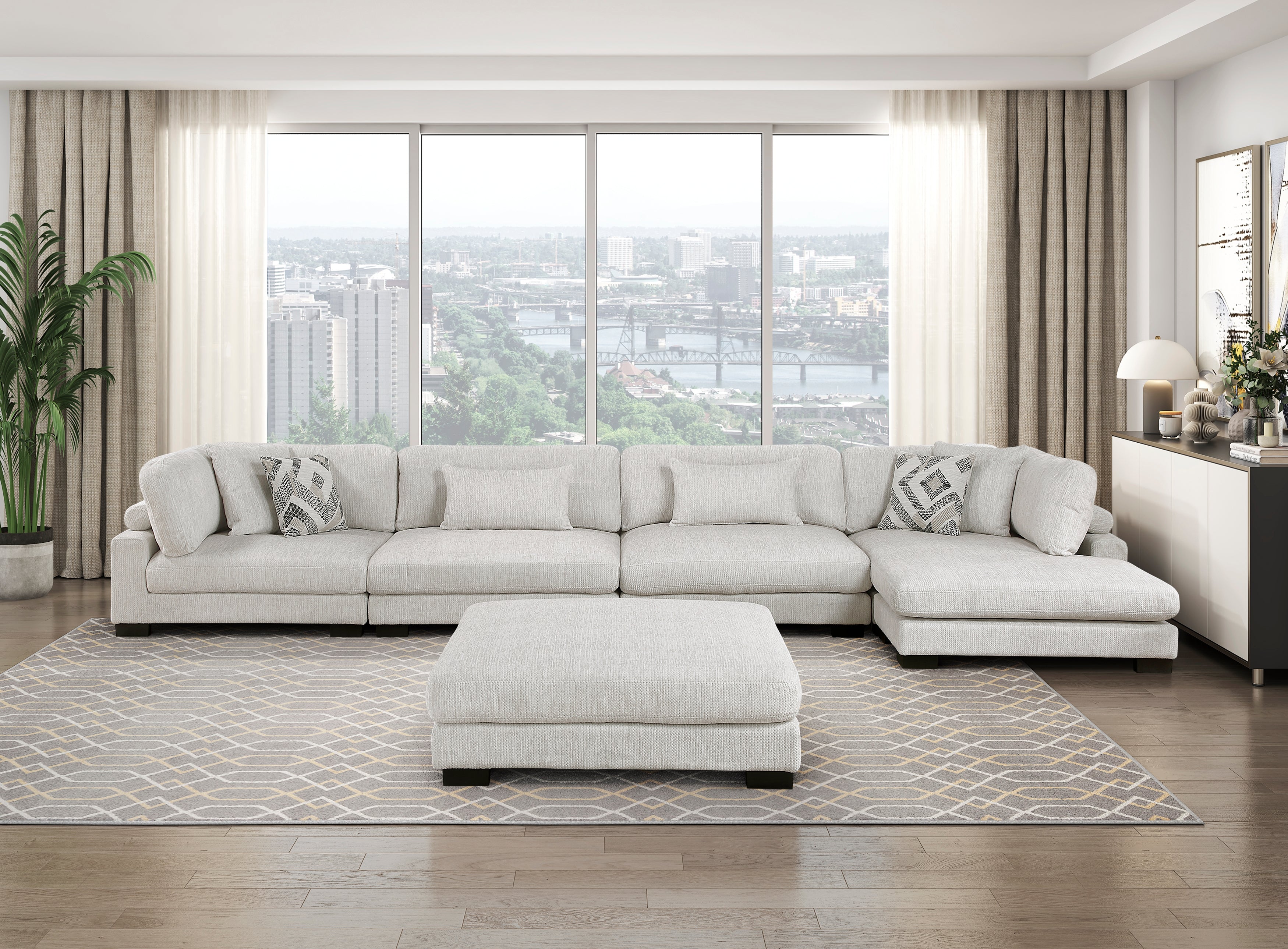 9555BEG-4 Ottoman - 9555BEG-4